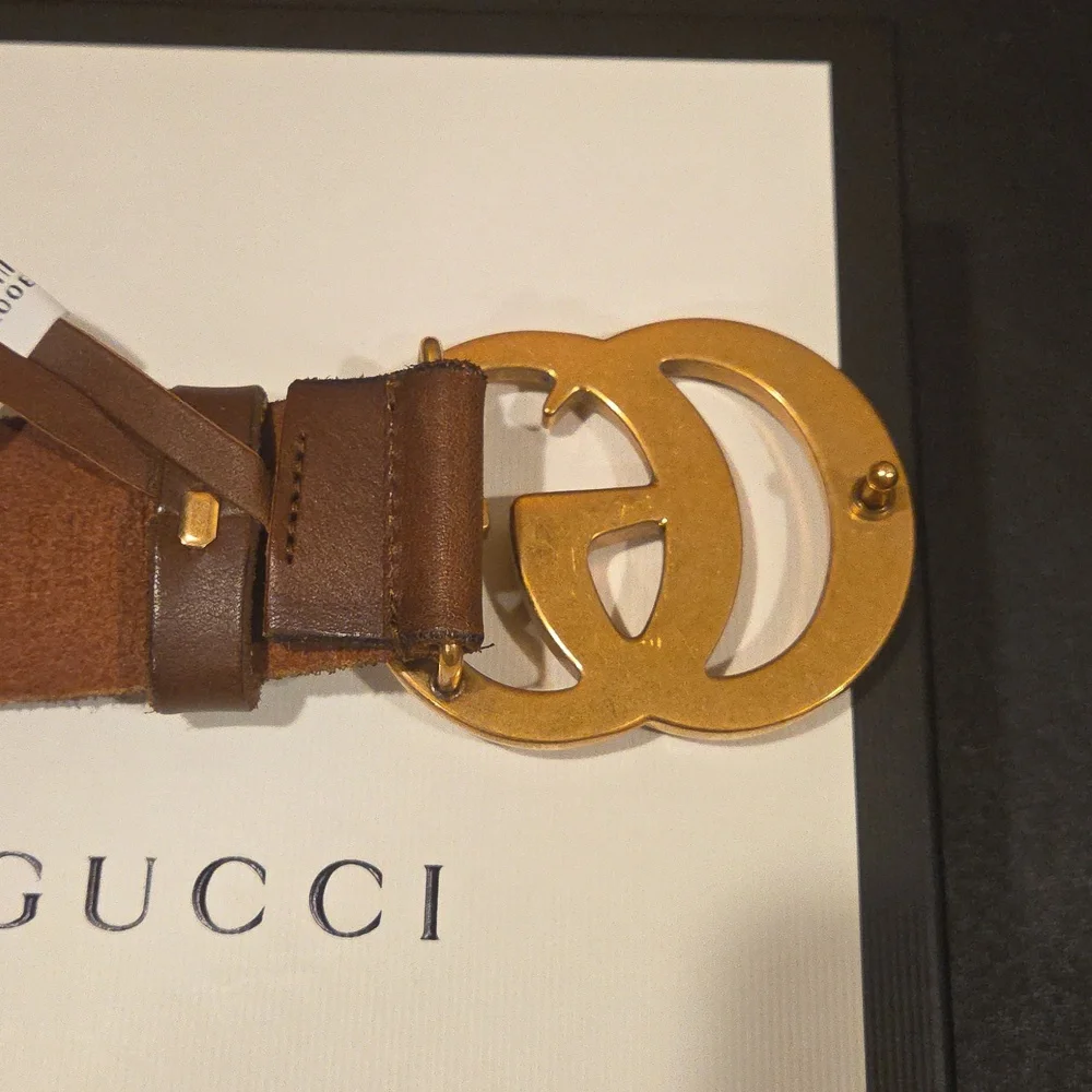 Gucci Brown and Gold Belt - Picture 6 of 7